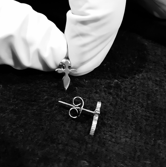JesterJewelry Other - Men's Silver Cross Studs Earrings